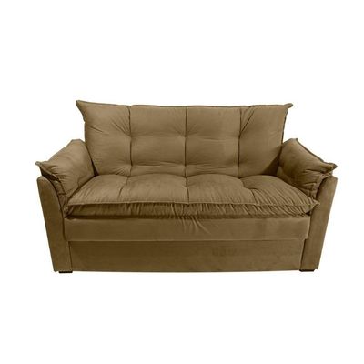 Sofá Small 3 Lugares Conforto 160cm Suede Cappucino Decor Cappuccino