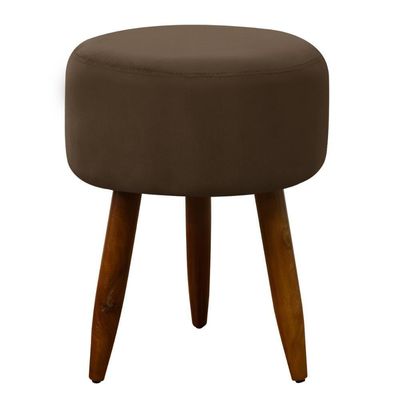 Puff Banqueta Decorativo Pés Madeira Claro Marrom Claro