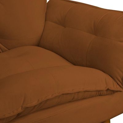 Kit Poltrona Recepção Pés Madeira Opala Cobre