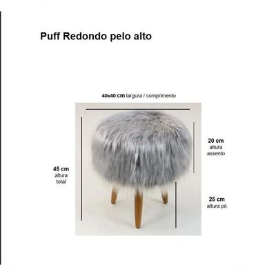 Puff Banqueta Decorativo Pés Madeira Rosê
