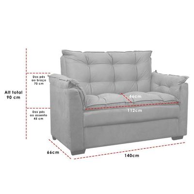 Sofá Confortável 1,40 Pequeno Compacto Small Rosa