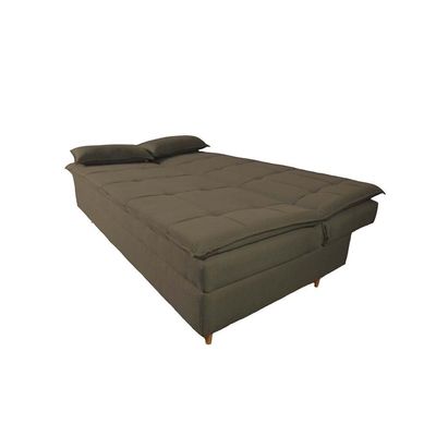Sofá Cama 3 Lugares 197cm Soho Suedecappucino Herrero Decor Cappuccino