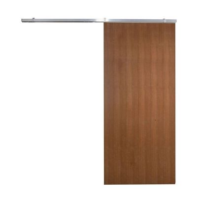 Porta De Correr Verniz Com Kit Alumínio Cinza Claro - 210x110