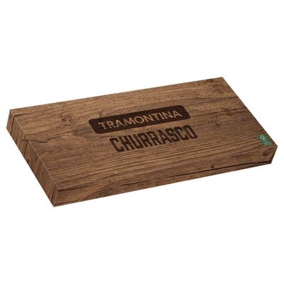 Jogo Trinchante Com Lâminas Em Aço Inox E Cabos De Madeira Tratada Polywood Castanho 03 Peças