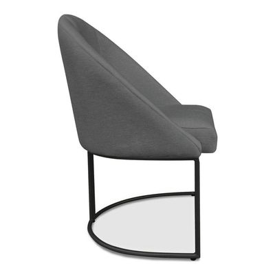 Cadeira Poltrona De Jantar Bela Veludo Grafite Base Metálica Industrial Preto - Pallazio