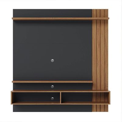 Painel Home Suspenso Para Tv 65 Pol. 150cm Buriti C05 Noce Milano-preto Fosco - Mpozenato