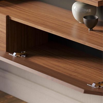 Painel Home Suspenso Para Tv 65 Pol. 150cm Buriti C05 Noce Milano-preto Fosco - Mpozenato