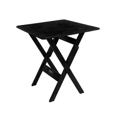 Conjunto Mesa Dobrável 70x70 Com 4 Cadeiras Em Madeira Maciça - Preto - Preto