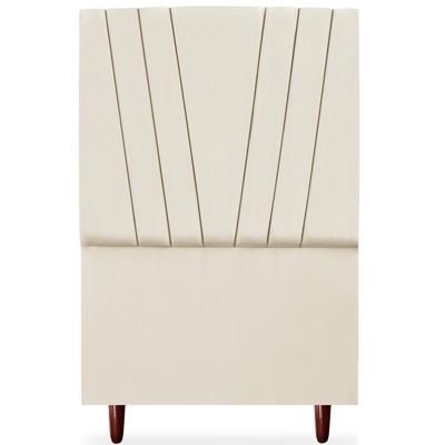 Cabeceira Solteiro 90cm Bell Suede Bege Rm Bege
