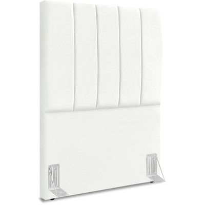 Cabeceira Solteiro 90cm Allia Suede Branco Rm Branco