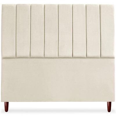Cabeceira Casal 140cm Arlla Suede Bege Rm Bege