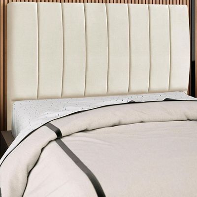 Cabeceira Casal 140cm Arlla Suede Bege Rm Bege