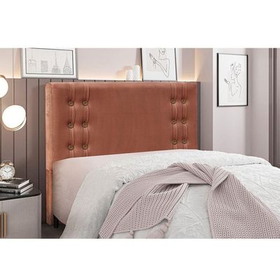 Cabeceira Cama Box Casal 140 Cm Gênova Veludo Cobre S04 - D'rossi