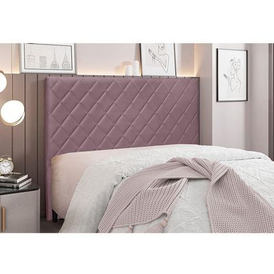 Cabeceira Cama Box King 195 Cm Dubai Veludo Uva S04 - D'rossi