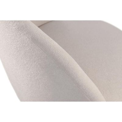 Conjunto Poltronas Decorativa Lilli Off White Com Base Giratória Em Madeira