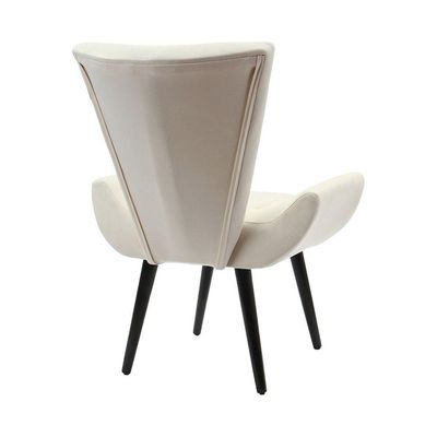 Poltrona Decorativa Emilia Pé Palito Em Suede - Bege - Cor: Bege