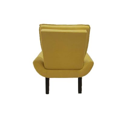 Poltrona Decorativa Emilia Plus Pé Palito Em Suede - Amarela - Cor: Amarelo