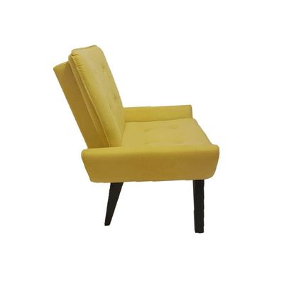 Poltrona Decorativa Emilia Plus Pé Palito Em Suede - Amarela - Cor: Amarelo