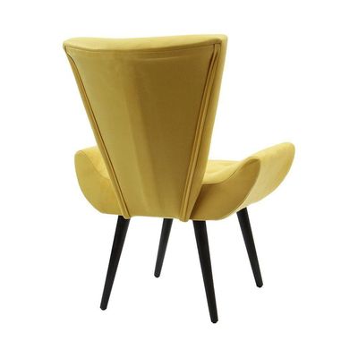 Poltrona Decorativa Emilia Pé Palito Em Suede - Amarela - Cor: Amarelo