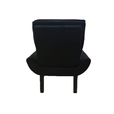 Poltrona Decorativa Emilia Plus Pé Palito Em Suede - Preto - Cor: Preto