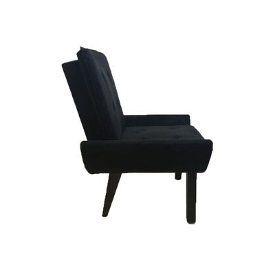 Poltrona Decorativa Emilia Plus Pé Palito Em Suede - Preto - Cor: Preto