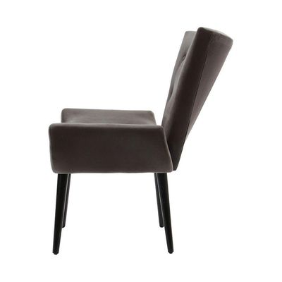 Poltrona Decorativa Emilia Pé Palito Em Suede - Grafite - Cor: Cinza
