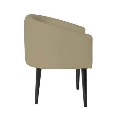 Kit 8 Poltrona Sandy Para Escritório Consultório Sala De Estar Recepção - Courvin Bege - Cor: Bege