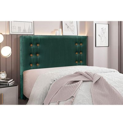 Cabeceira Cama Box Casal 140 Cm Gênova Veludo Verde S04 - D'rossi