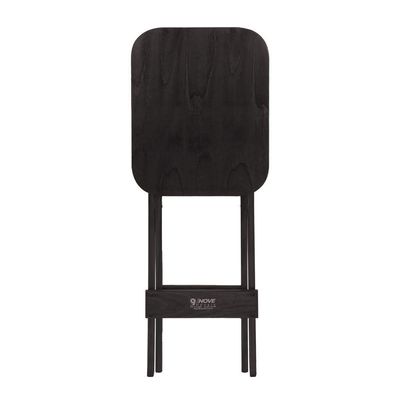 Mesa Bistrô Bar 45x54cm Dobrável Em Madeira Maciça - Preto - Preto