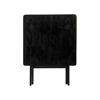 Mesa Dobrável 60x60cm Em Madeira Maciça - Preta - Preto