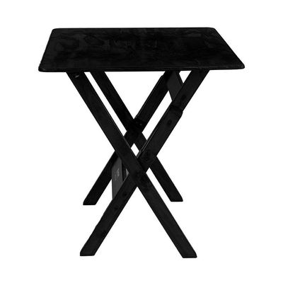 Mesa Dobrável 60x60cm Em Madeira Maciça - Preta - Preto
