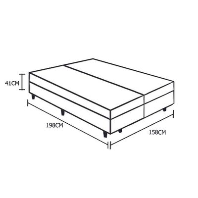 Cama Box Baú Blindado Queen Bipartido Homequeen Suede Marrom 41x158x198