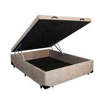 Cama Box Baú Blindado Casal Homequeen Suede Bege 41x138x188