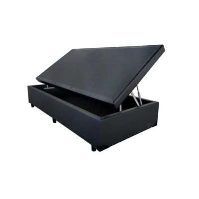 Cama Box Baú Solteiro Extremo Reforçado Homequeen Sintético Preto 41x88x188