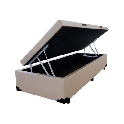 Cama Box Baú Solteiro Extremo Reforçado Homequeen Sintético Bege 41x88x188