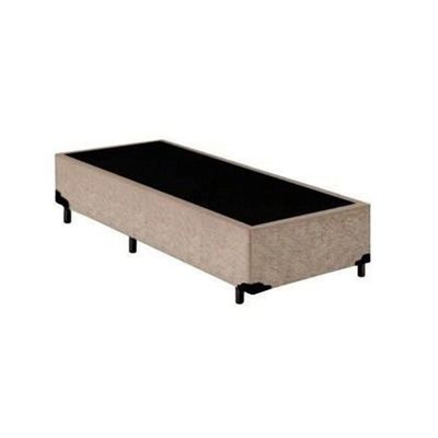Base Box Blindado Solteiro Homequeen Suede Bege 40x88x188