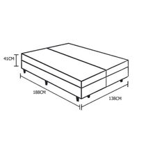 17484879708105 Cama Box Baú Blindado Casal Bipartido Homequeen Suede Cinza 41x138x188