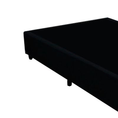 Base Box Casal Blindado Extremo Reforçado Homequeen Suede Preto 40x138x188