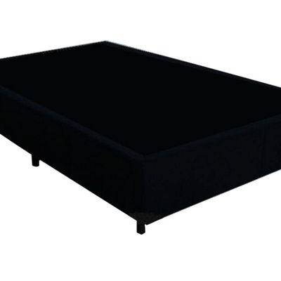 Base Box Casal Blindado Extremo Reforçado Homequeen Suede Preto 40x138x188