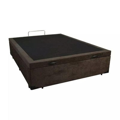 Cama Box Baú Casal Homequeen Suede Marrom 41x138x188