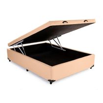 Cama Box Baú Blindado Viúva Homequeen Sintético Bege 41x128x188