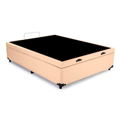Cama Box Baú Blindado Viúva Homequeen Sintético Bege 41x128x188