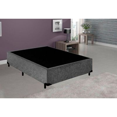 Base Box Viúva Suede Homequeen Cinza 40x128x188
