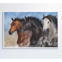 Quadro Cavalos Correndo Medidas 90x60 Cm Impressão Tecido Canvas