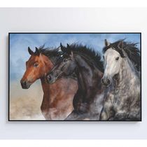 Quadro Cavalos Correndo Medidas 90x60 Cm Impressão Tecido Canvas