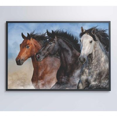 Quadro Cavalos Correndo Medidas 90x60 Cm Impressão Tecido Canvas