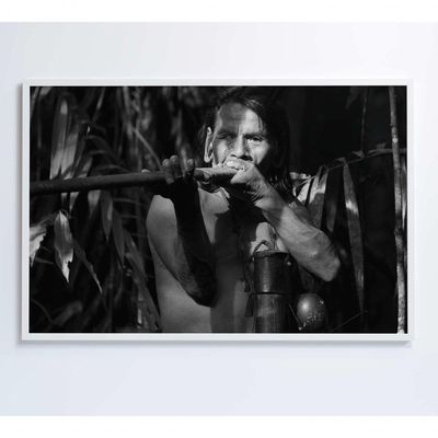 Quadro índio Caçando Na Amazônia Medidas 120x80 Cm Impressão Vidro Acrílico
