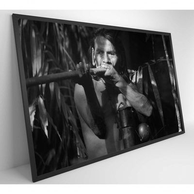 Quadro índio Caçando Na Amazônia Medidas 120x80 Cm Impressão Vidro Acrílico