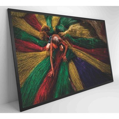 Quadro Artesão Secando Tapetes Tradicionais Medidas 60x40 Cm Impressão Vidro Acrílico