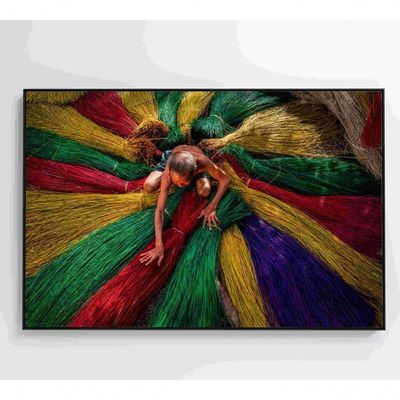 Quadro Artesão Secando Tapetes Tradicionais Medidas 60x40 Cm Impressão Vidro Acrílico